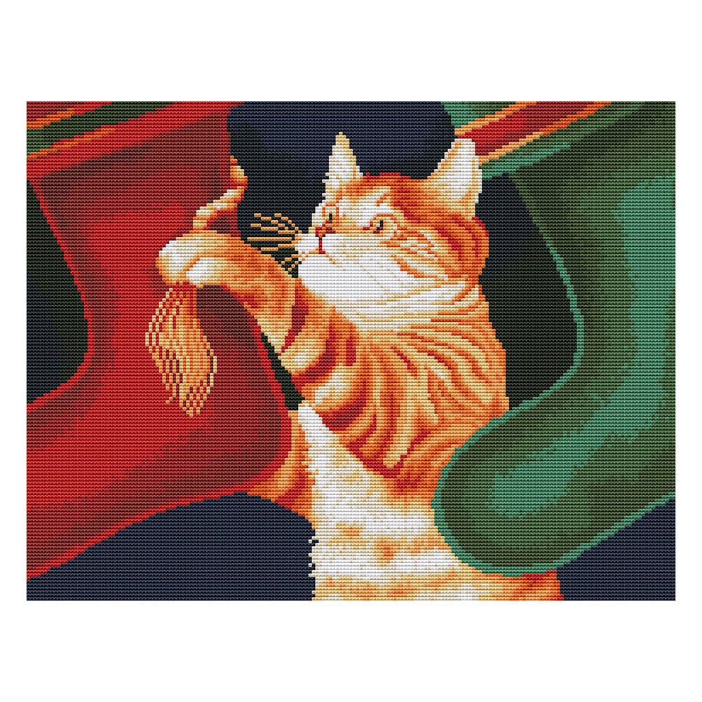 

Cat - 11CT Stamped Cross Stitch - 50*40CM, 501 Original