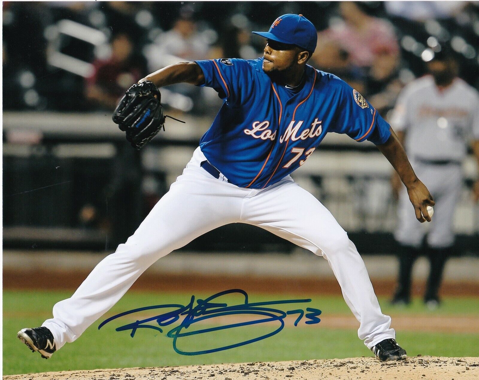 ROBERT CARSON NEW YORK METS ACTION SIGNED 8x10