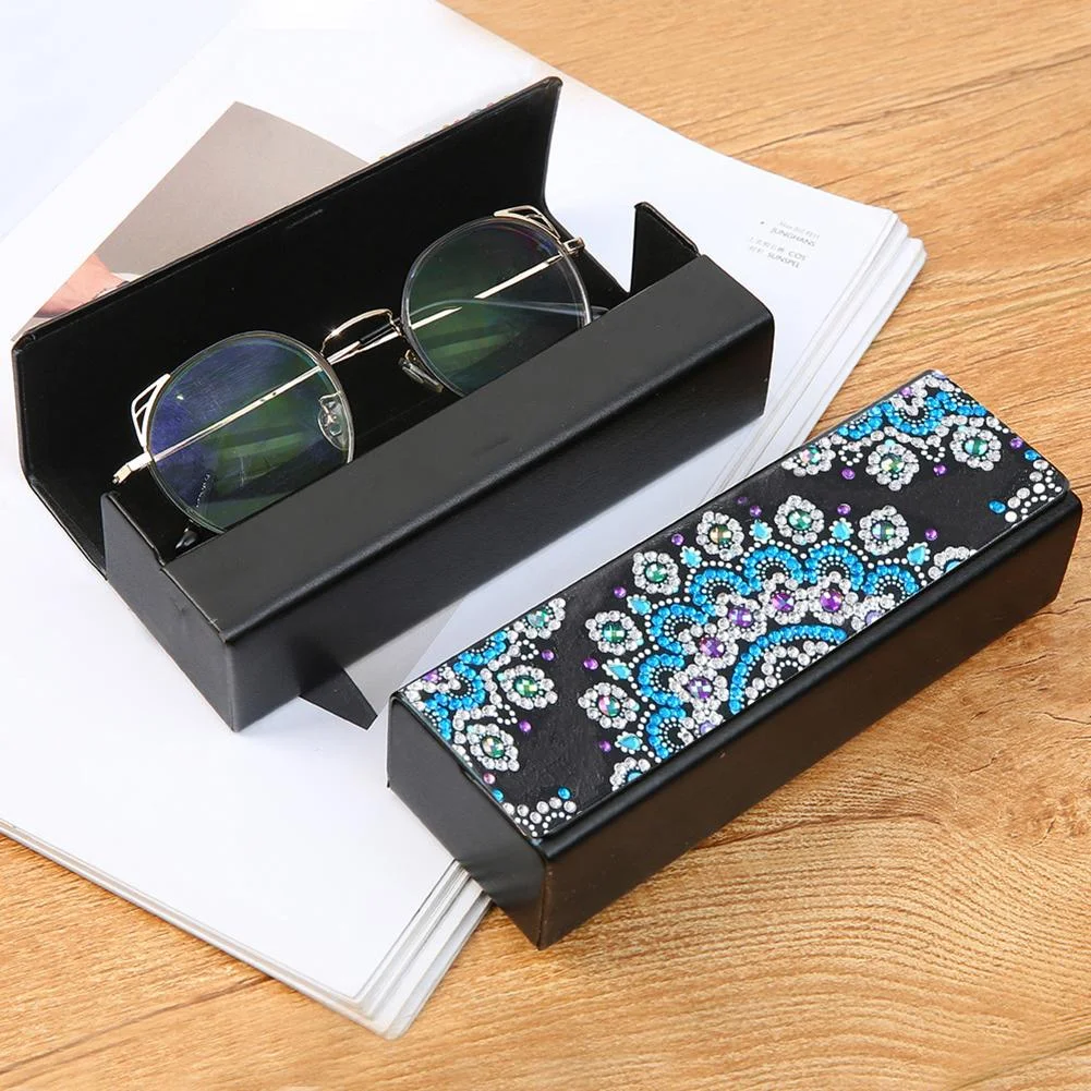 DIY Diamond Painting Eye Glasses Case Travel Leather Sunglasses Storage Box