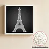 DIY Pearl Painting Eiffel Tower for Home Wall Decor(25x25cm)