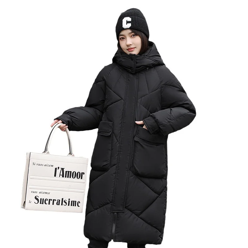 Toloer Winter Cotton-Padded Clothes Women 2023 New Korean Version Down Cotton Clothes Women Over The Knee Long Thick Plus Plus Size Coat Fashion Cotton-Padded Jacket-Outfit Ideas