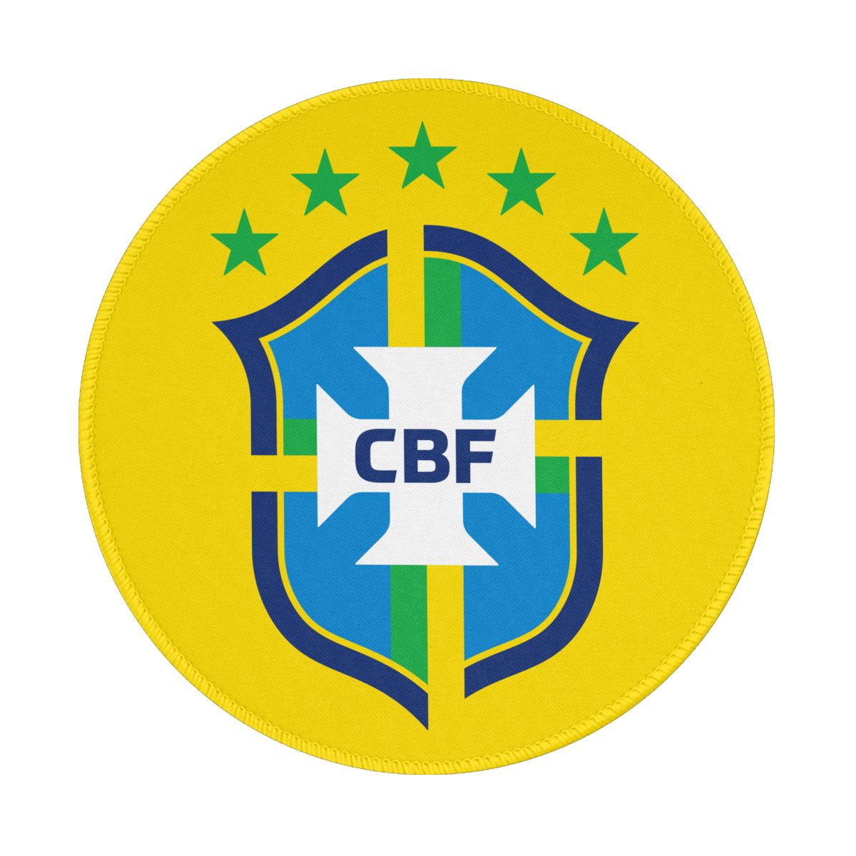 Brazil National Football Team Round Non-Slip Thick Rubber Modern Gaming Mousepad