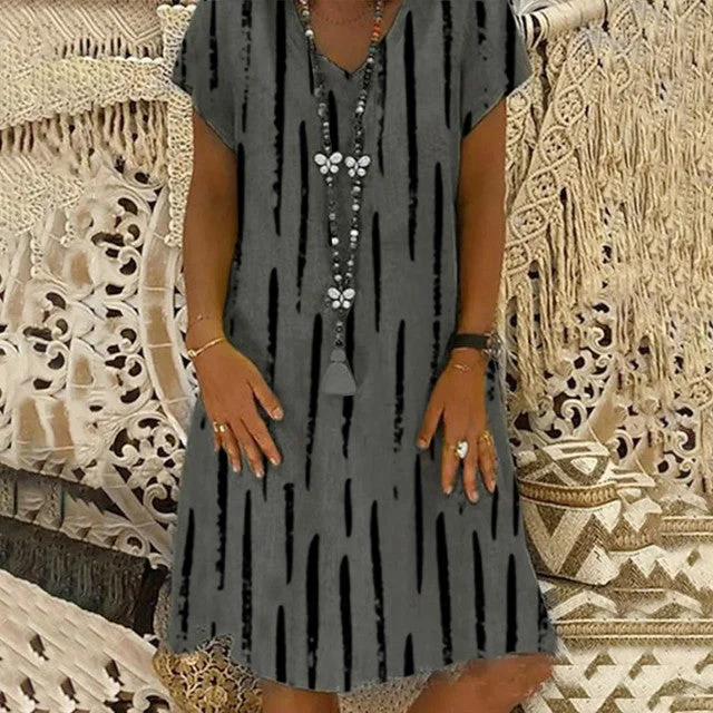 Grey Short Sleeve Mini Dress