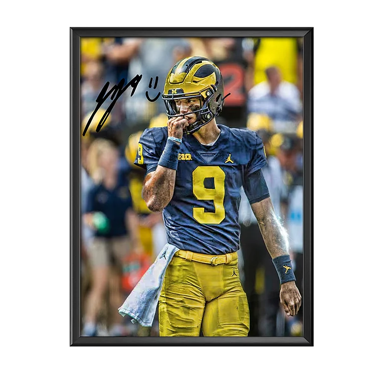 JJ McCarthy-Michigan Wolverines Poster Art Autographed