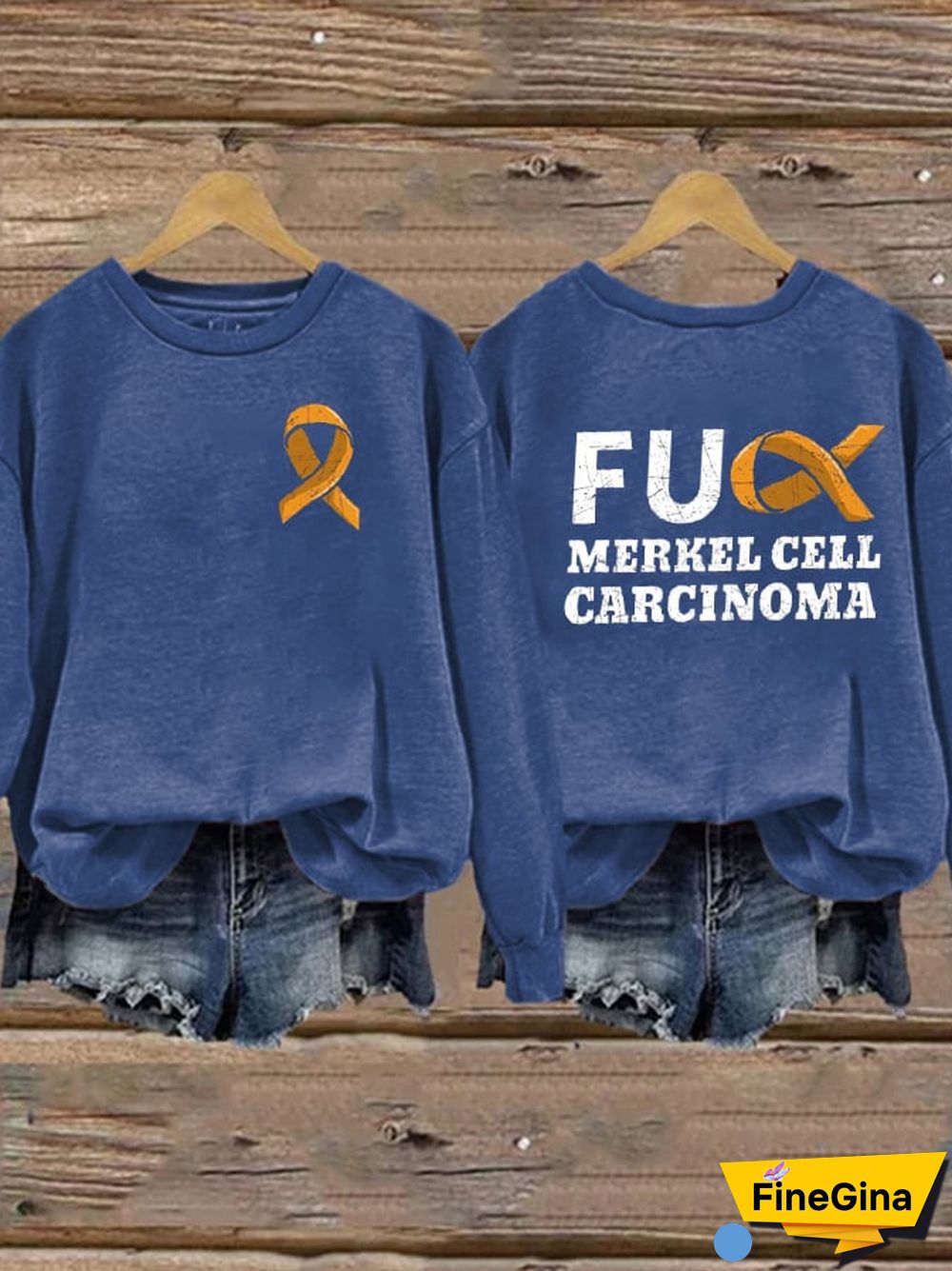 Fuck Merkel Cell Carcinoma Women's Printed Long Sleeve Sweatshirt
