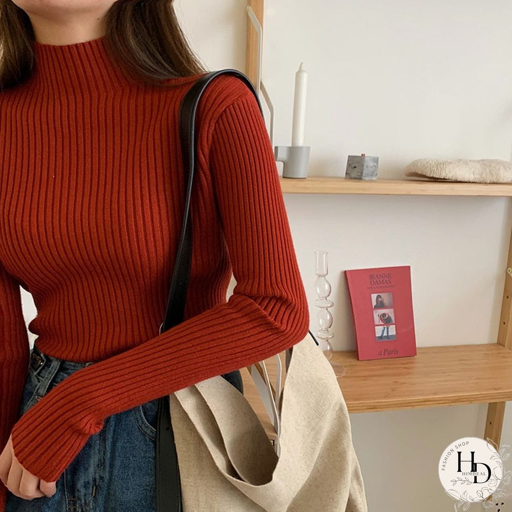 Chic Autumn Winter Sweater Pullovers Women Long Sleeve Casual Turtleneck Warm Basic Knit