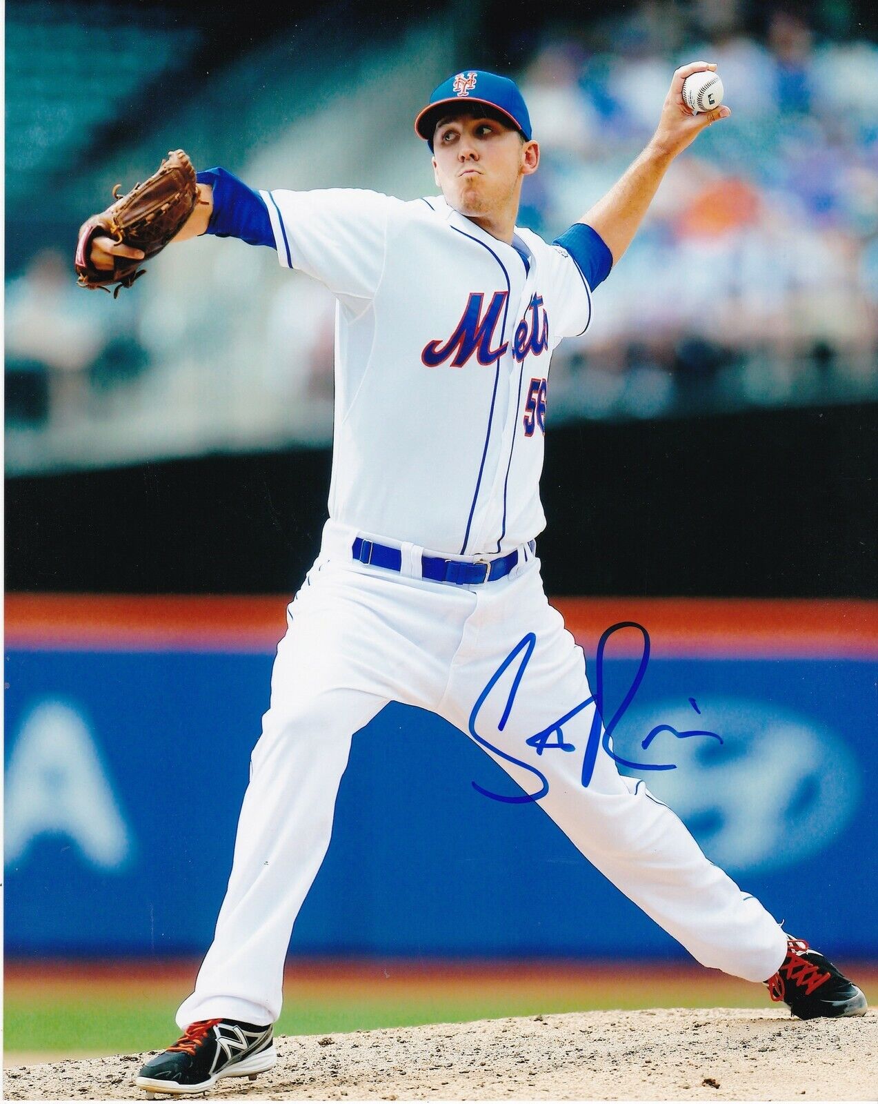 SCOTT RICE NEW YORK METS ACTION SIGNED 8x10