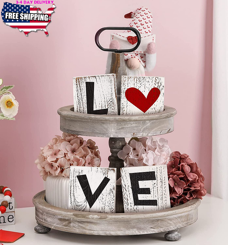 Tiered Tray Décor Hearts shaped Hearts for Valentine's Day Wedding Anniversary