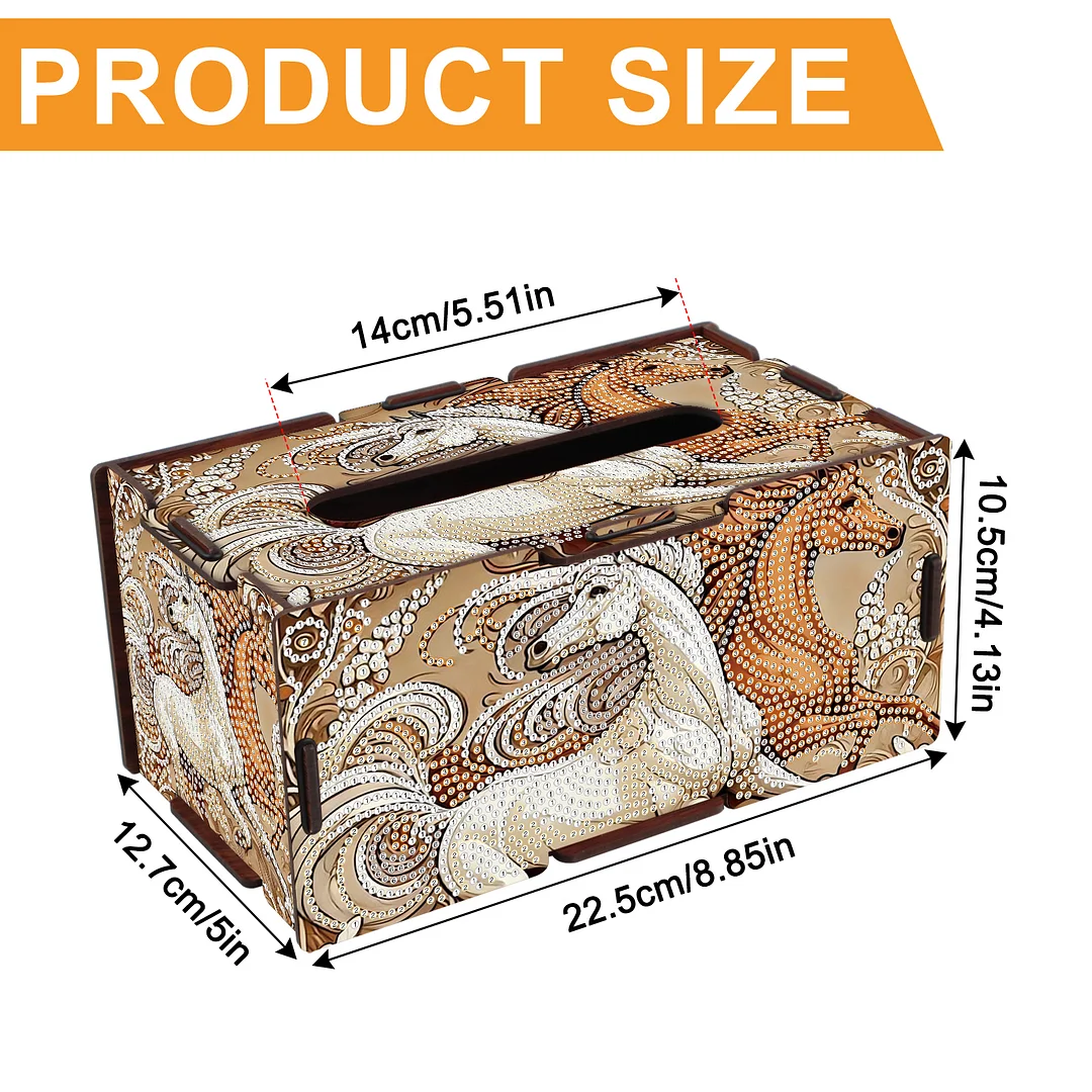 Wooden Diamond Painting Tissue Box for Home and Office Decoration (ZJH034)