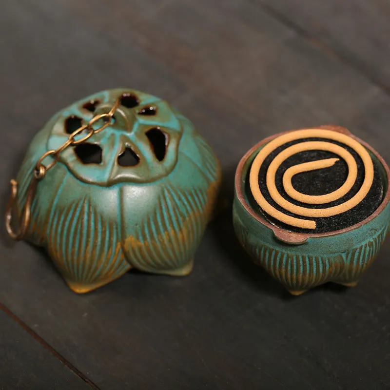 Lotus Meditation Hanging Incense Burner Decoration