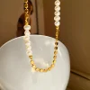 Elegant Freshwater Pearls Golden Bracelet Necklace