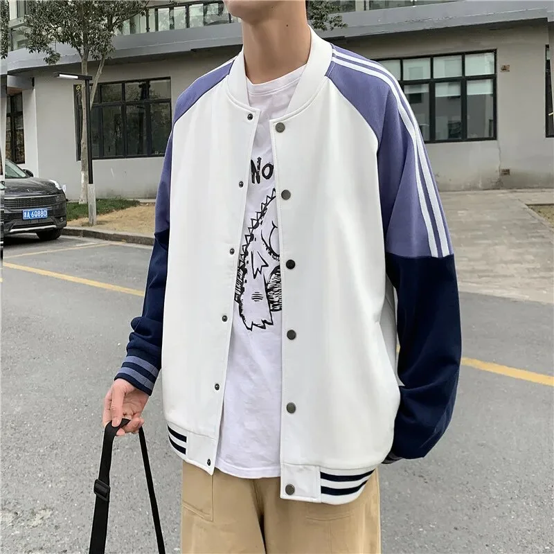 Aonga - Men's Varsity Bomber Jackets Unisex Casual Streetwear Letter Print Coats Baseball Jacket