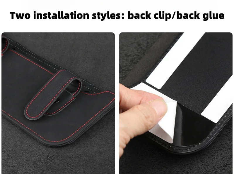 Car-mounted suede car LOGO storage net pocket