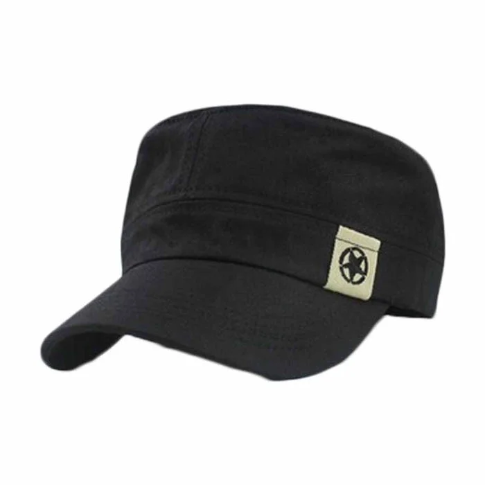 2023NEWAdult Mens Hat Unisex Women Men Flat Roof Military Hat Cadet Patrol Bush Hat Baseball Field Adjustable Cap
