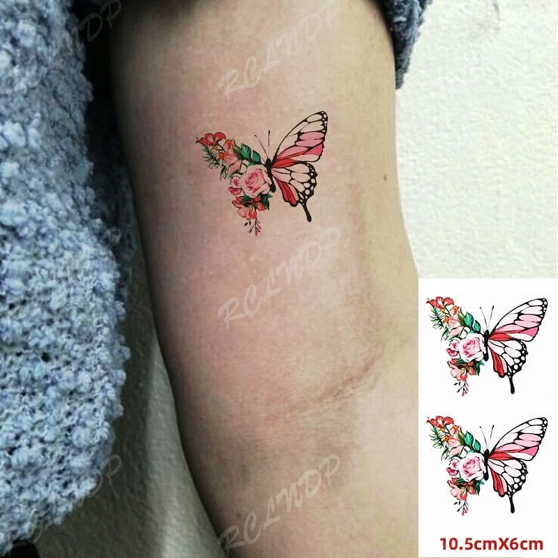 Waterproof Temporary Tattoo Sticker Beautiful Butterfly Small Body Art Fake Tatto Flash Tatoo Wrist Foot Hand for Men Women 706-1