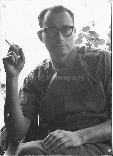 50's GUY WITH CIGARETTE Vintage FOUND Photo Poster paintingGRAPH Man bw Original Snapshot 07 24