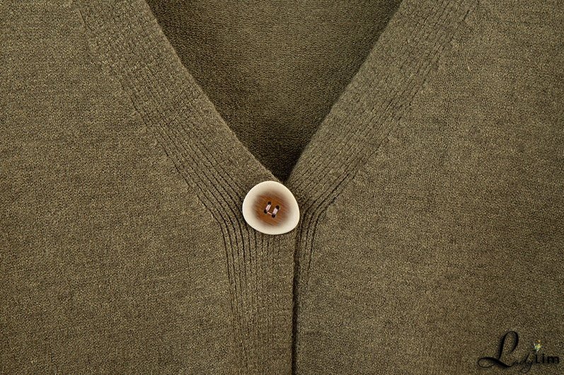 Wide-Leg Pants Suit with V-Neck Cardigan Sweater