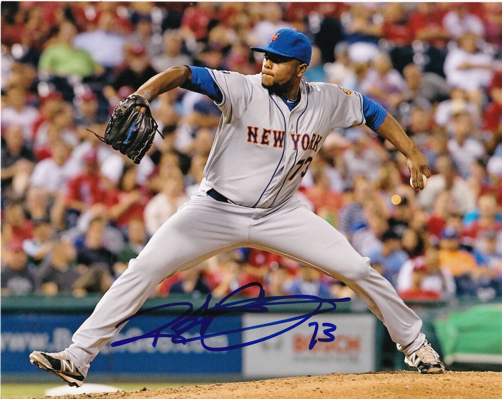 ROBERT CARSON NEW YORK METS ACTION SIGNED 8x10