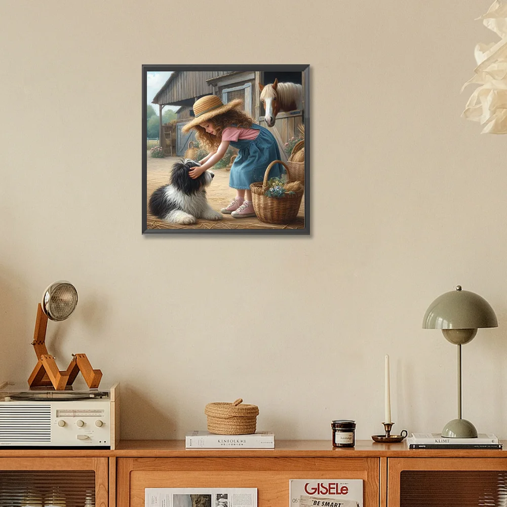 Full Round Diamond Painting 30*30cm - Farm Girl