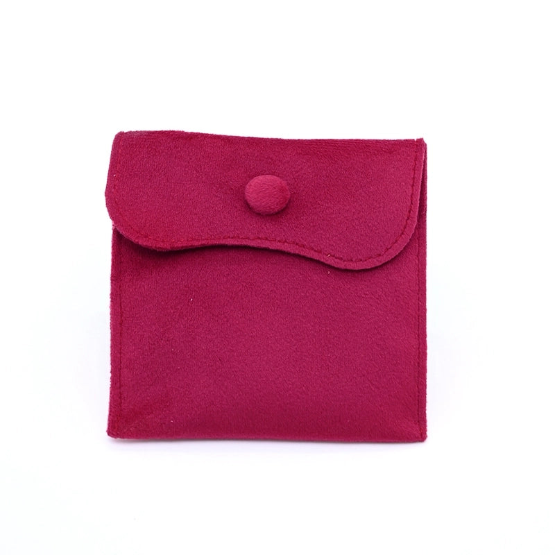 100x100mm Color Right Angle Les Raisins Suede Snap Button Jewelry Jewelry Storage Bag Bracelet Ring Necklace Packaging Bag