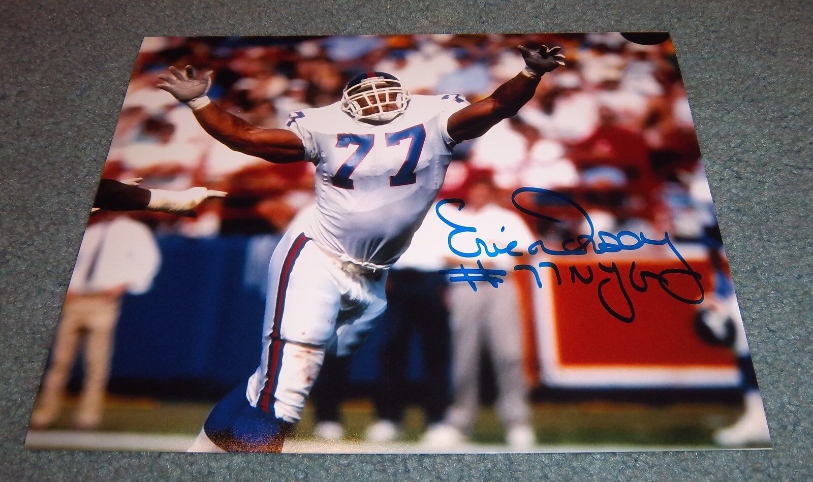 NY Giants Eric Dorsey Signed Autographed 8x10 Photo Poster painting Super Bowl Champs COA B