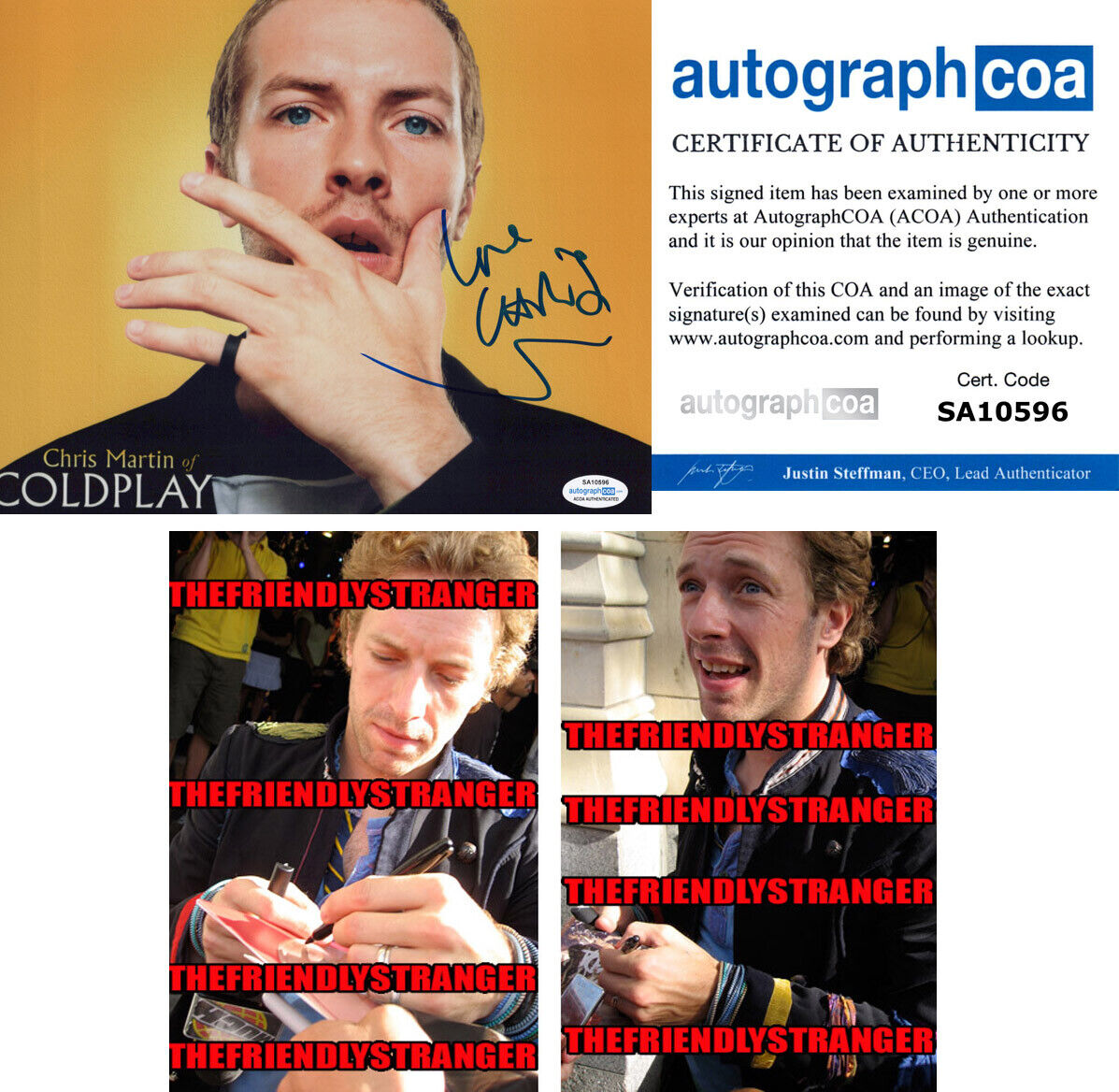 CHRIS MARTIN signed Autographed COLDPLAY