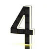 LED Illuminated Modern Address Sign Waterproof Personalized Solar Powered Address Number Dusk To Dawn Adhesive Or Screw Mount for Outside House Light Up Courtyard Hotel Bar