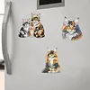 4PCS 2D/Flat Acrylic DIY Diamond Art Fridge Magnet Kit Maine Coon Design DIY Art Fridge Magnet Refrigerator Sticker Magnetic Diamond Art Decor Refrigerator Mailbox Home Decoration DIY Crafts