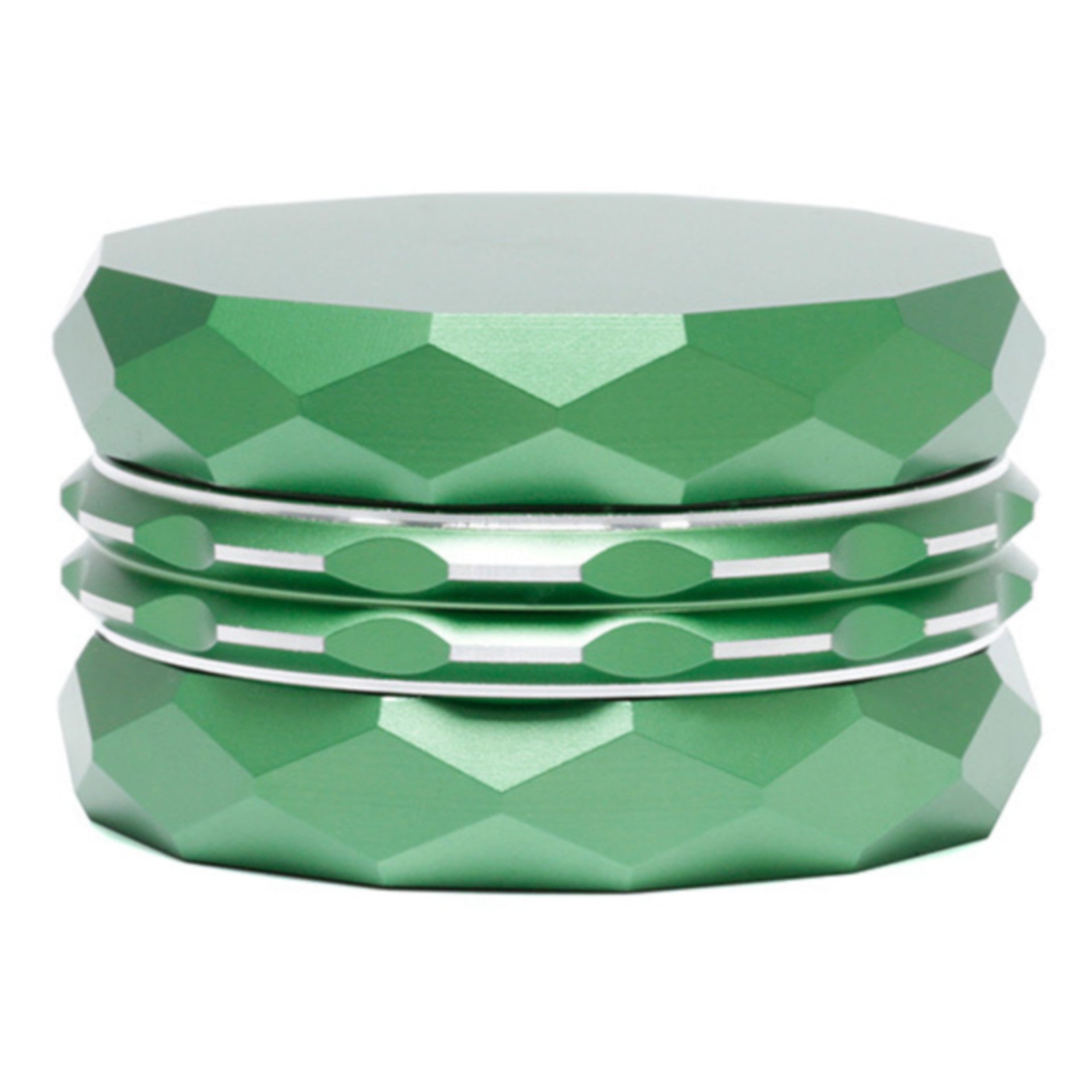 63MM 4 Part Aluminum Alloy Diamond Flat Pattern Smoke Grinder-Green Color