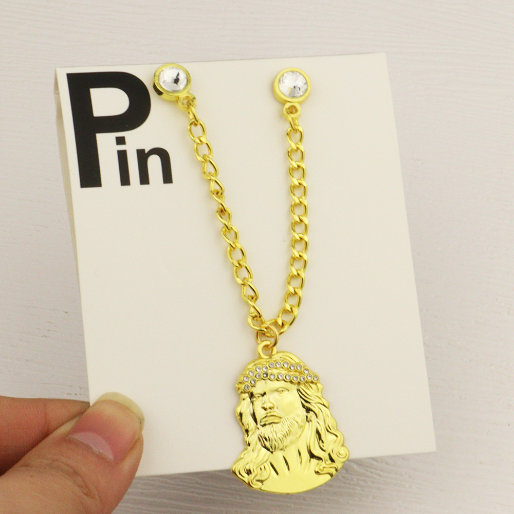 NEW GOLD "Diamond Jesus" CHAIN W/ RHINESTONES VERY LIMITED