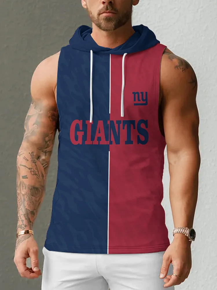 New York Giants Men's  Casual Comfy Sleeveless Hooded Tank Top
