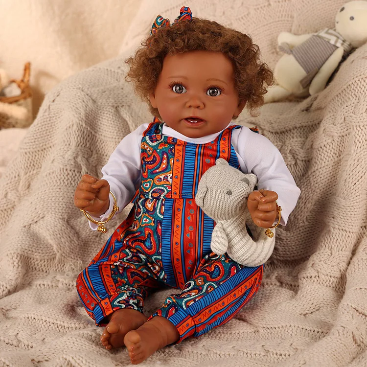 Babeside Stella 20'' Reborns Girl - Real Life Poseable African American Toddler Baby Dolls