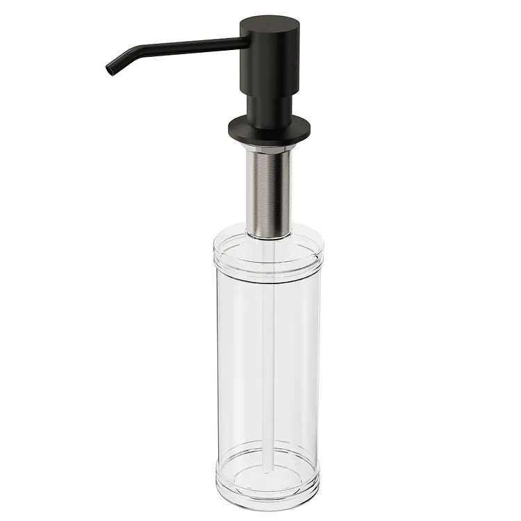 EVERSTEIN Compact Round Kitchen Sink Soap Dispenser Matte Black