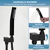 [US Local Warehouse] Mixer Shower W/ 12in Ceiling Mount 6in Wall Mount Showers Head Ceiling Mounted Shower System Combo Set Push Button Diverter with 2 in 1 Handheld for Bathroom and Hotel