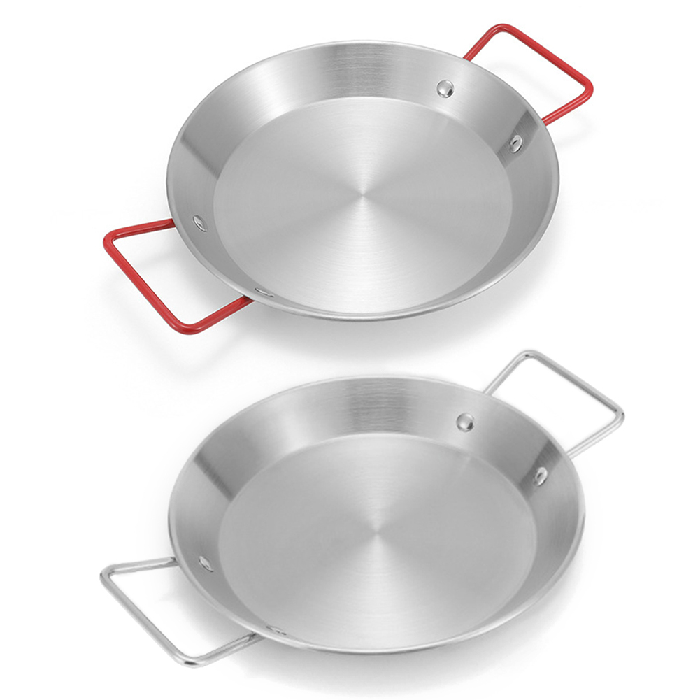 

Seafood Frying Pot Stainless Steel Double Ear Frying Pan Saucepan Plate, Red, 501 Original