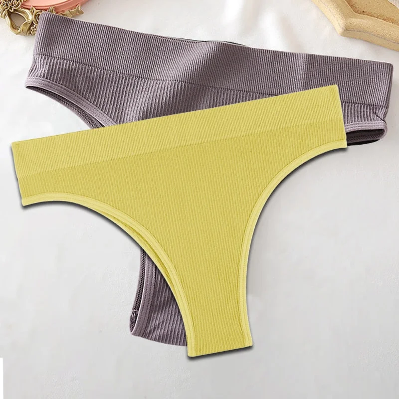 Seamless Women Pantys Girls Thongs High Waisted Soft Woman Briefs Fashion 6 Solid Colors S-XL Sexy Underpants For Women New