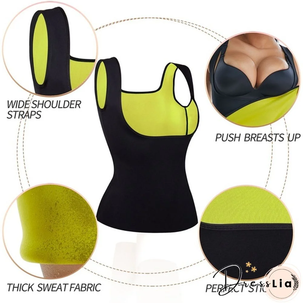 Women Waist Trainer Vest Slimming Corset Sweat Suits Neoprene Sauna Vest Workout Tank Tops Weight Loss Postpartum Body Shaper Shirt