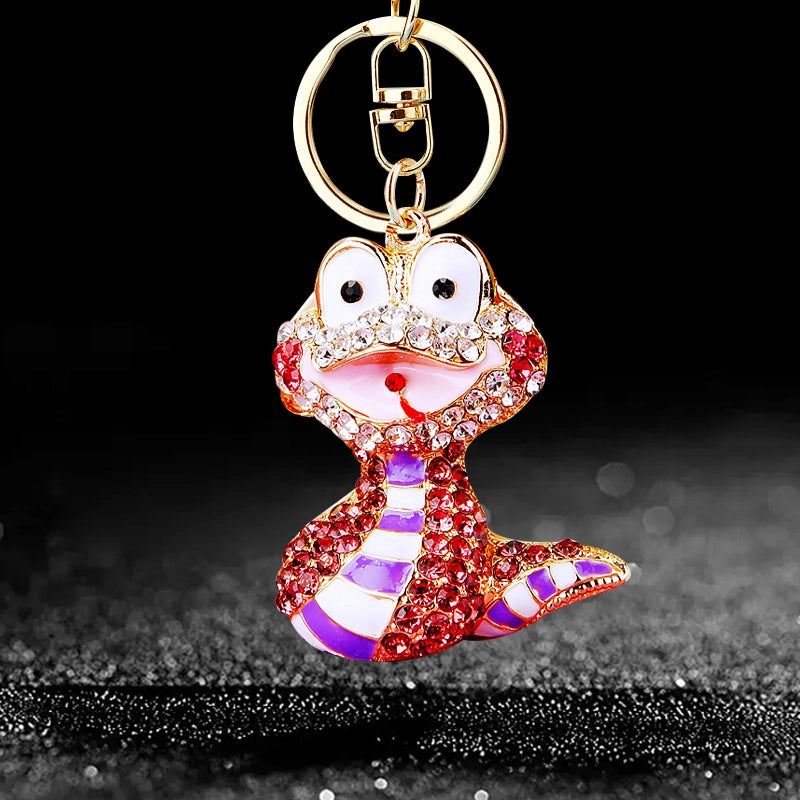 Cute Color Block Alloy Inlay Rhinestones Women’s Keychain