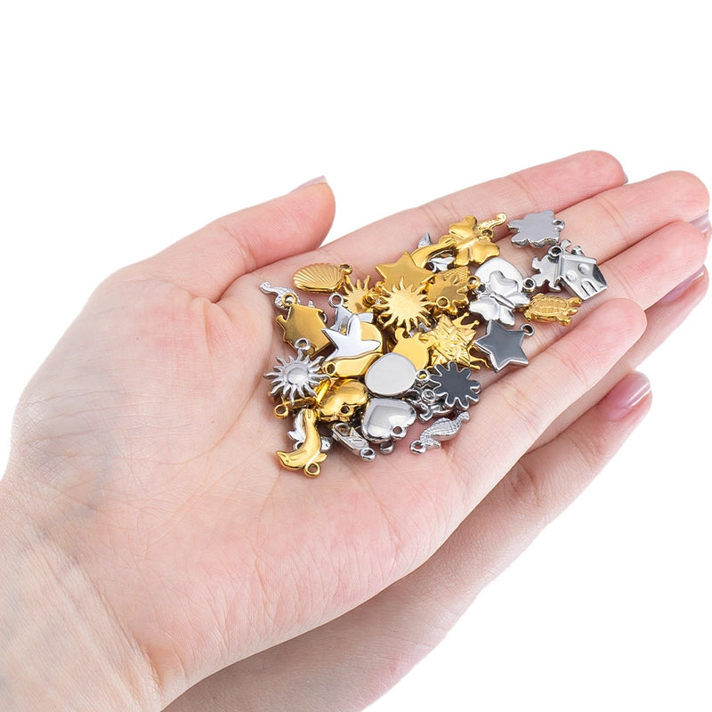 10 PCS/Package 14 * 12mm 304 Stainless Steel Tortoise Dolphin Shell Pendant Jewelry Accessories