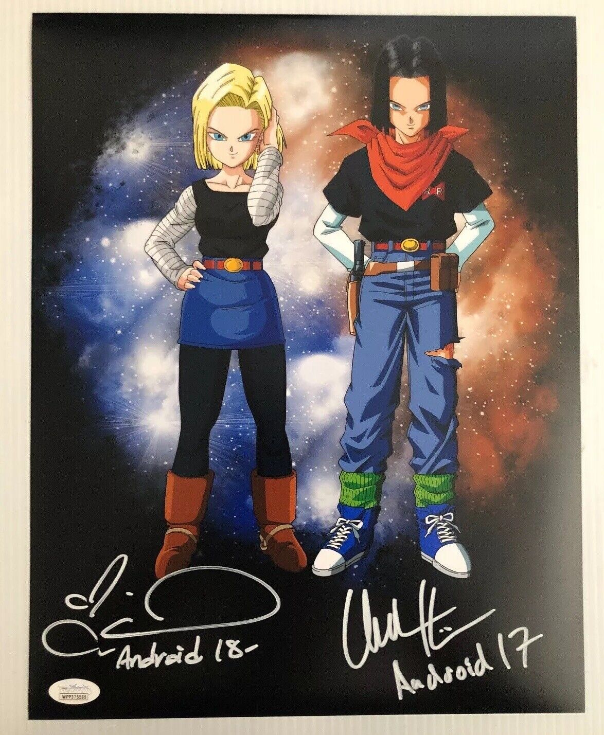 Colleen Clinkenbeard Chuck Huber Signed 11x14 Photo Poster painting Android 17 18 JSA COA 2