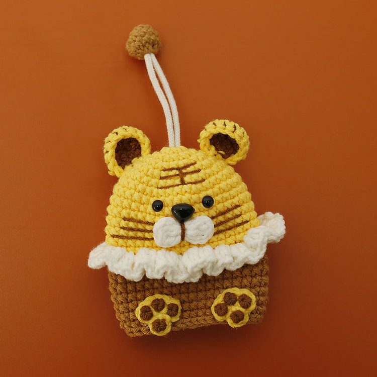 Cute Tiger Crochet keychain Purse