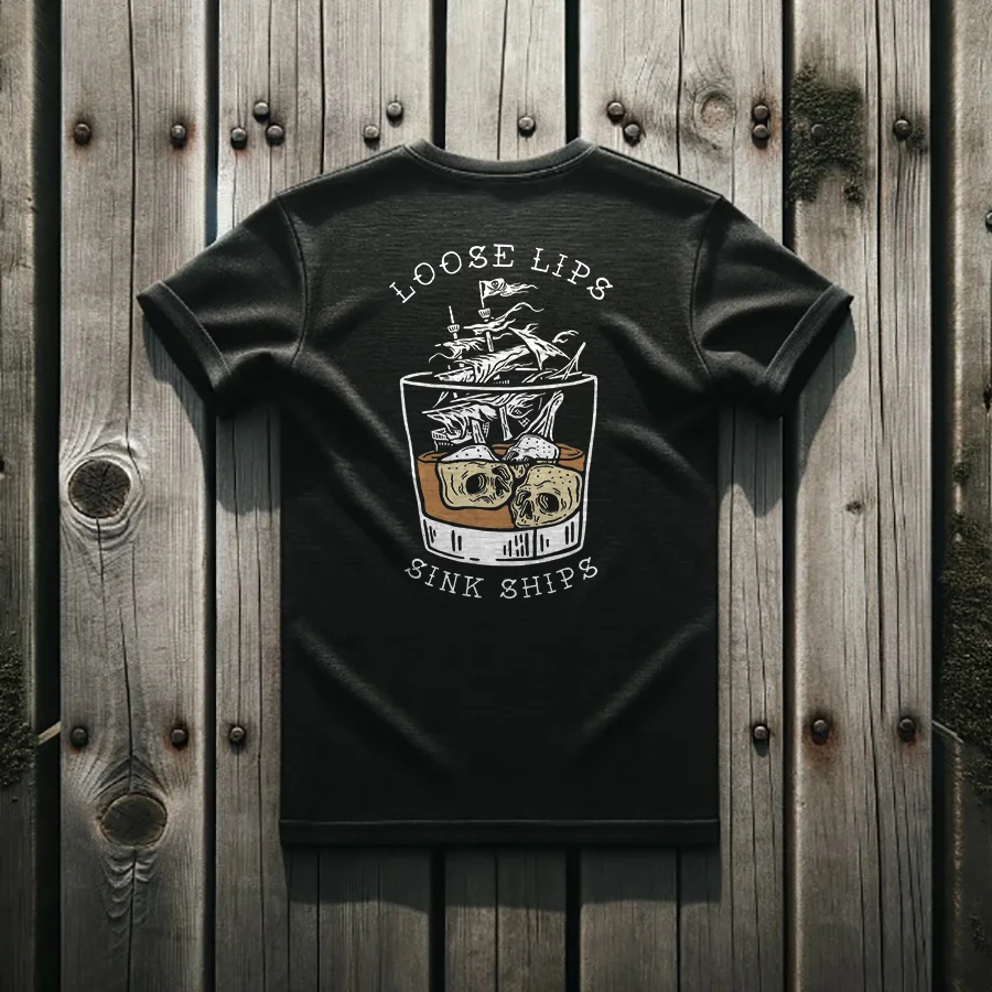 Loose Lips Sink Ships Printed Men's T-shirt