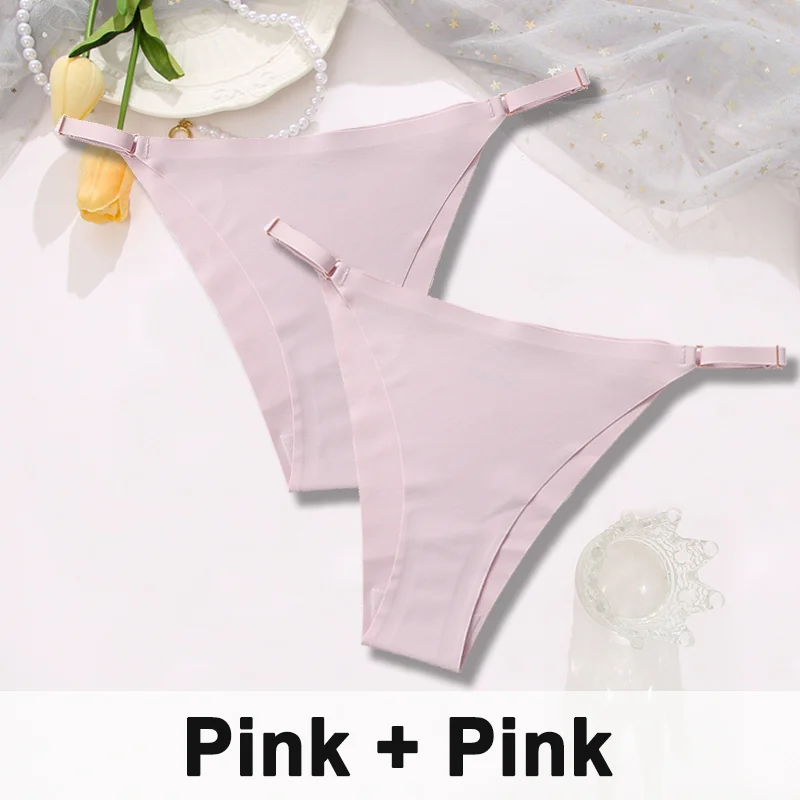 Billionm Women Sexy Ice Silk Panties Seamless Brazilian Panty Adjustable Waist Bikini Underwear Female Low Waist Soft Intimates Lingerie