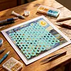 2Pcs Diamond Painting Ruler Plastic Diamond Mesh Dot Drill Alignment Art Tool with Blank Grids for Full & Partial Drills DIY Crafts Projects (Turquoise Blue)