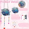 3PCS-1 5D DIY Diamond Painting Wind Chimes Suncatcher Kit Double Sided Diamond Art Kits Suncatcher with Crystal Pendant for Home Wall Window Decor Adults DIY Art Craft