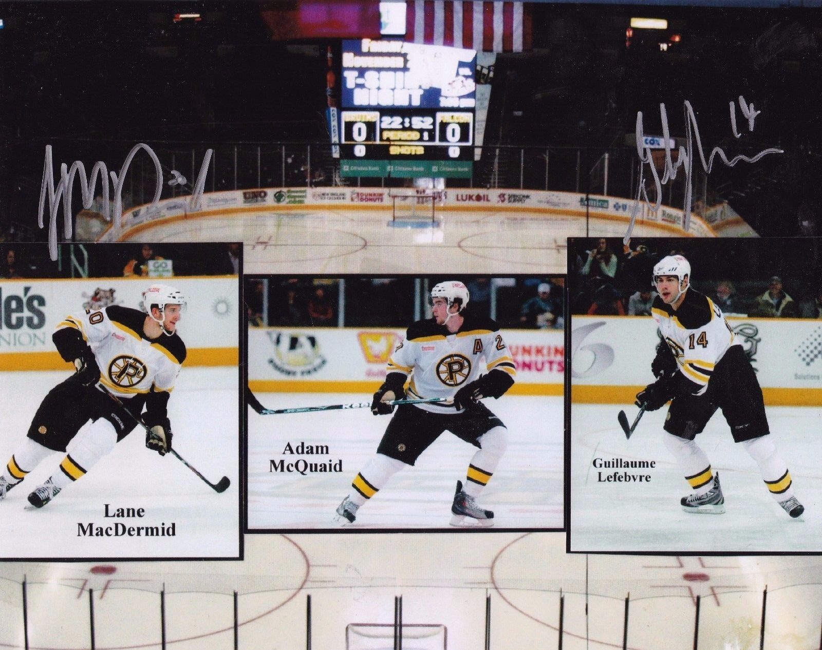 Lane MacDermid & Guillaume Lefebvre Bruins Autographed 8x10 Photo Poster painting W/COA