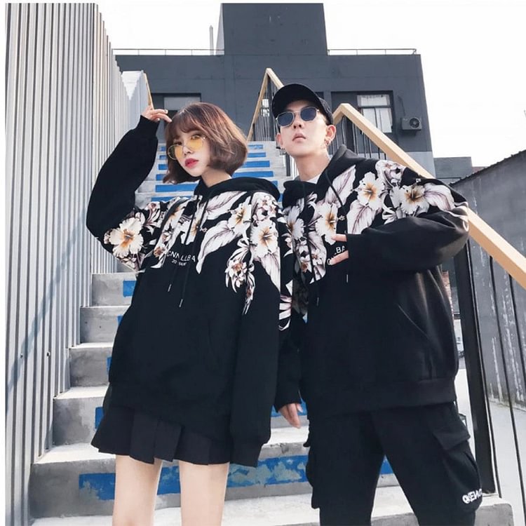 Hibiscus Couple Hoodie