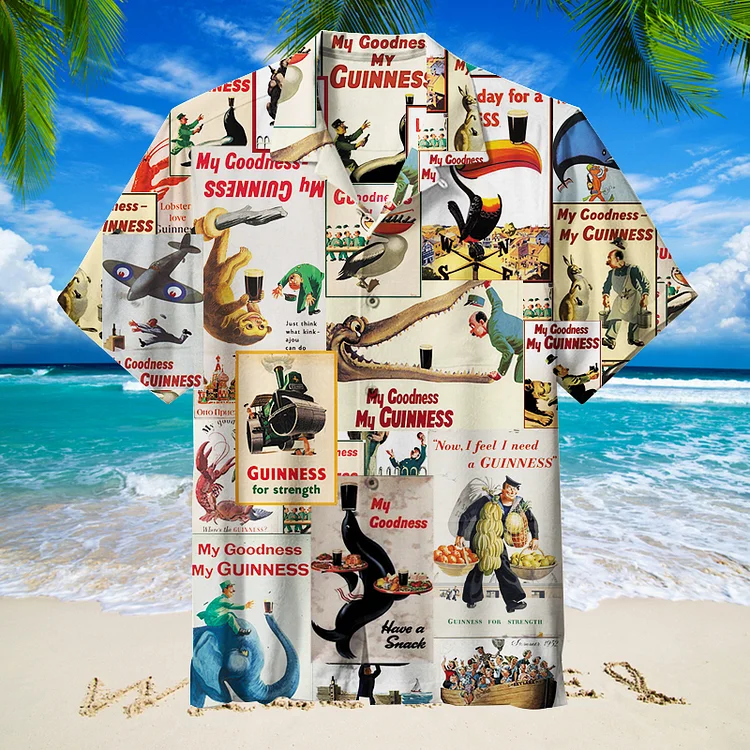 Guinness Poster Aligator Zoo Keeper  |  Hawaiian Shirt