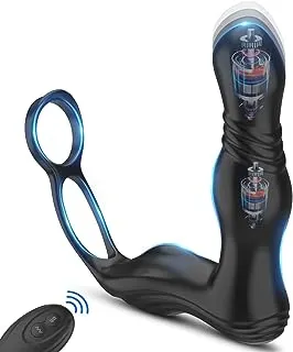 anal vibrators for men Thrusting Vibrating Anal Vibrator Prostate Massager Cock Ring Anal Plug  Delay Ejaculation Lock Ring Male Sex Toys for Men - Thrusting Vibrating  Anal Toy, Prostate Massager main image 1