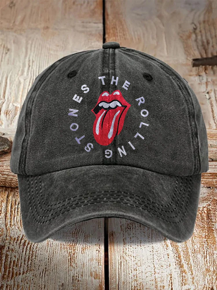 The Rolling Stones Embroidery Pattern Hat